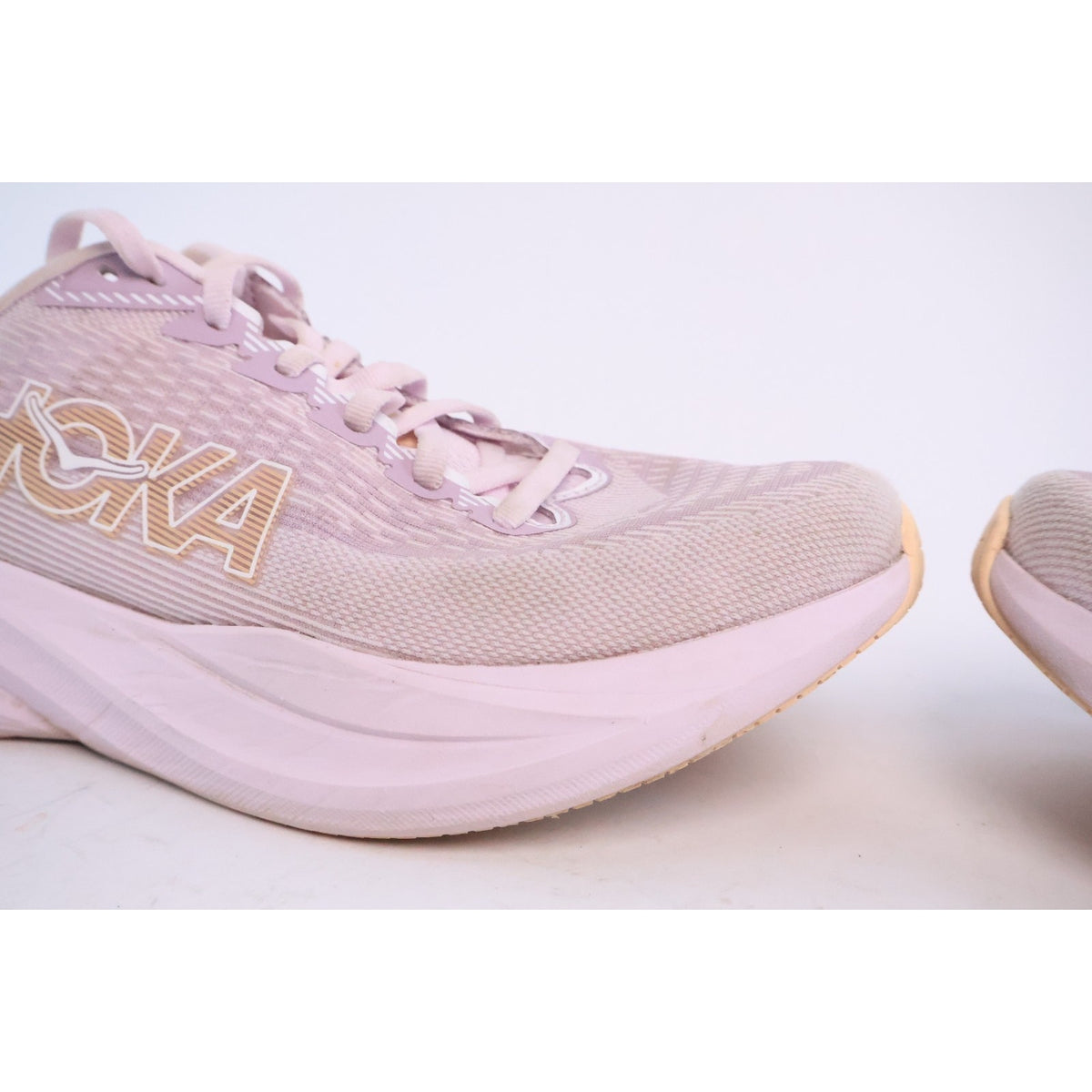 Hoka One One Mach 7 Running Shoes Lilac Cream/Tangerine Glow Women's 9B #88